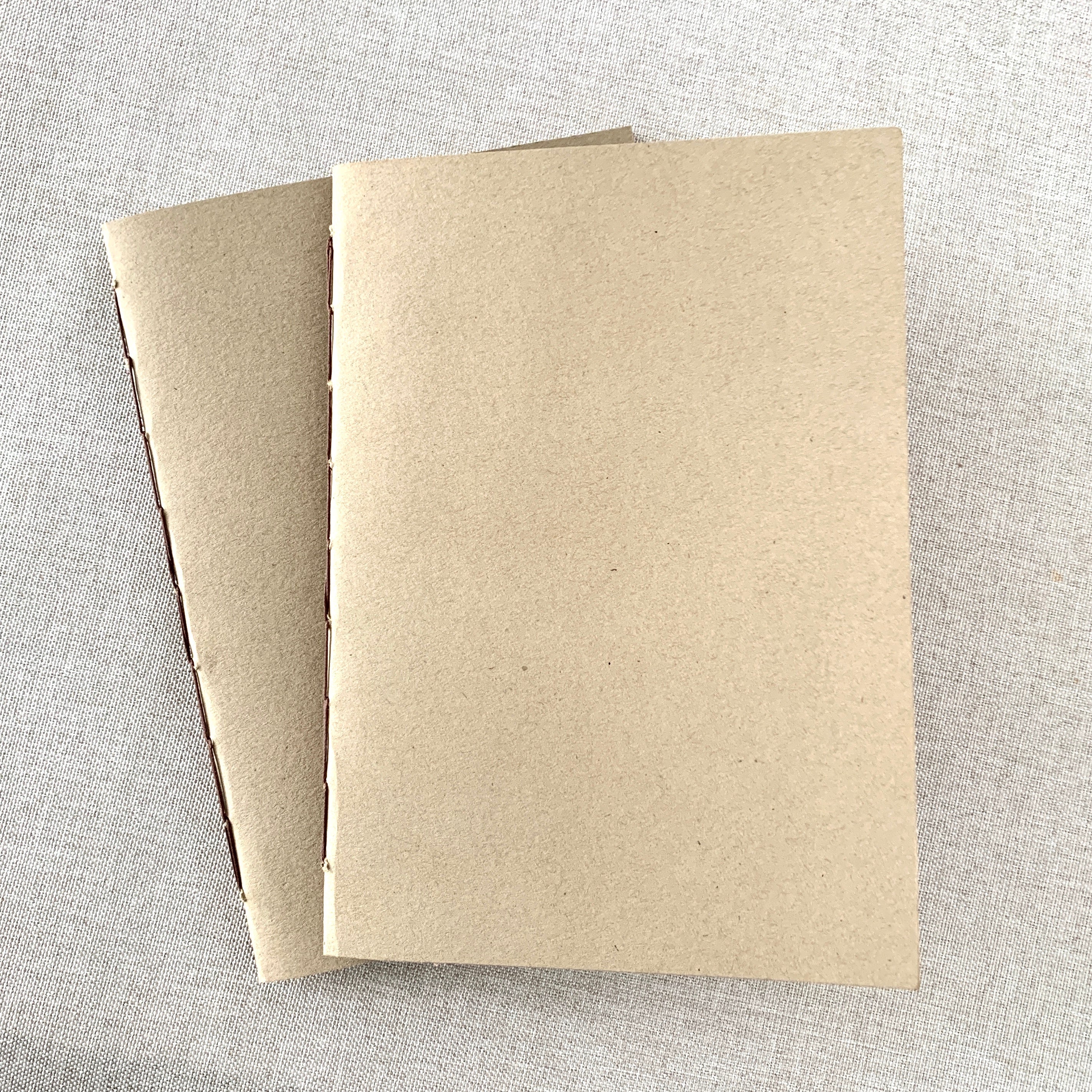 Graph Kraft Travelers Notebook Insert - A6 - Grid - Fountain Pen Friendly Notebook - Hand-Stitched Binding